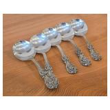 Lot of (5) 5-7/8" 205-grams (total) Sterling Silver Cream Soup Spoons - Francis I by Reed & Barton