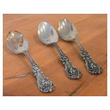 8-3/8" 282-grams (total) Sterling Silver (2) Serving Spoons and (1) Pierced Tablespoon - Francis I by Reed & Barton