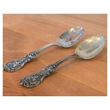 8-3/8" 178-grams (total) Sterling Silver Serving Spoon and Pierced Tablespoon - Francis I by Reed & Barton