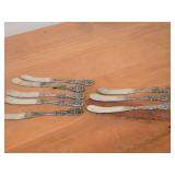 Lot of (8) 250-grams (total) Sterling Silver Flat Handle Butter Spreaders - Francis I by Reed & Barton
