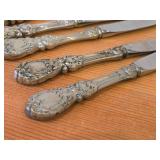 309-grams (total) Mirrorstele Sterling Silver Hollow Handle with Stainless Steel Blade Master Butter Knife 7-1/4", Butter Spreader 6" (x3), Butter Spreading Paddle 6" (x3) - Francis I by Reed & Barton