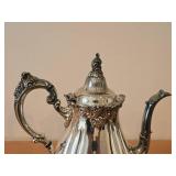 1451-grams Baroque Silverplated Holloware Tea Pot by Wallace / Mid-Century Modern style / #282 10" x 11" x 5"