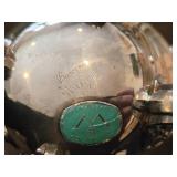 1451-grams Baroque Silverplated Holloware Tea Pot by Wallace / Mid-Century Modern style / #282 10" x 11" x 5"