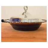 Vintage 12" 1360-grams Silverplated Chafing Dish with Wood Handle (round)