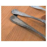 Lot of (7) 282-grams (total) Silverplated Flatware - 1847 Rogers Bros Gravy Ladle, Gorham Gravy Ladle, W.M. Rogers Camelot-Melody Fruit Spoons (x2), Sugar Sifter, Decorative Wide Spoon, Decorative Tea