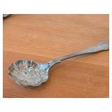 Lot of (7) 282-grams (total) Silverplated Flatware - 1847 Rogers Bros Gravy Ladle, Gorham Gravy Ladle, W.M. Rogers Camelot-Melody Fruit Spoons (x2), Sugar Sifter, Decorative Wide Spoon, Decorative Tea