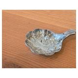 Lot of (7) 282-grams (total) Silverplated Flatware - 1847 Rogers Bros Gravy Ladle, Gorham Gravy Ladle, W.M. Rogers Camelot-Melody Fruit Spoons (x2), Sugar Sifter, Decorative Wide Spoon, Decorative Tea