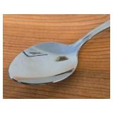 Lot of (7) 282-grams (total) Silverplated Flatware - 1847 Rogers Bros Gravy Ladle, Gorham Gravy Ladle, W.M. Rogers Camelot-Melody Fruit Spoons (x2), Sugar Sifter, Decorative Wide Spoon, Decorative Tea