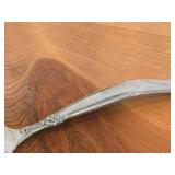 Lot of (7) 282-grams (total) Silverplated Flatware - 1847 Rogers Bros Gravy Ladle, Gorham Gravy Ladle, W.M. Rogers Camelot-Melody Fruit Spoons (x2), Sugar Sifter, Decorative Wide Spoon, Decorative Tea