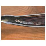 Lot of (7) 282-grams (total) Silverplated Flatware - 1847 Rogers Bros Gravy Ladle, Gorham Gravy Ladle, W.M. Rogers Camelot-Melody Fruit Spoons (x2), Sugar Sifter, Decorative Wide Spoon, Decorative Tea