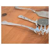 Lot of (3) 386-grams (total) Silverplated Flatware - Vintage (Italy) Cake Server, FB Rogers Pizza Cutter, FB Rogers Pasta Server