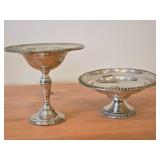 Lot of (2) 396-grams (total) Sterling Silver Weighted Reinforced Footed Dish Bowl by Rogers