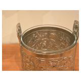 1000-grams (without glass insert) Silver-plated Tin Lidded Ice Bucket with Glass Insert by Eik 6 1/2" x 6 1/4"
