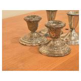 Lot of (2 Pair) 741-grams (total) Sterling Silver Weighted Candleholders