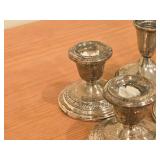Lot of (2 Pair) 741-grams (total) Sterling Silver Weighted Candleholders