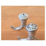 Lot of (1) 2 1/2" 37-grams (total) Viking Horn theme Sterling Silver Salt and Pepper Shaker Set of 2 (Norway)