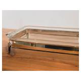 Vintage 1723-grams (without glass insert) Silverplated Covered Footed Serving Dish with Glass Insert 19" x 10" x 7"
