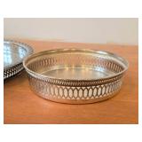 Lot of (2) 635-grams (total) Silverplated Gallery Serving Trays - Vintage  7", W.M. Rogers & Son Spring Fever pattern 12"