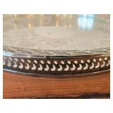 Lot of (2) 635-grams (total) Silverplated Gallery Serving Trays - Vintage  7", W.M. Rogers & Son Spring Fever pattern 12"