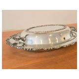 Lot of (2) Vintage 1730-grams (total) Silverplated Covered Vegetable Bowls 10" x 12"