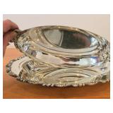 Lot of (2) Vintage 1730-grams (total) Silverplated Covered Vegetable Bowls 10" x 12"