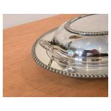 Lot of (2) Vintage 1730-grams (total) Silverplated Covered Vegetable Bowls 10" x 12"