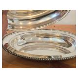 Lot of (2) Vintage 1730-grams (total) Silverplated Covered Vegetable Bowls 10" x 12"