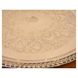 Lot of (2) Vintage 1451-grams (total) Silverplated Round Serving Trays - 15"  by Fales #1779, 12" by W.M. Rogers #161