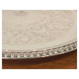 Lot of (2) Vintage 1451-grams (total) Silverplated Round Serving Trays - 15"  by Fales #1779, 12" by W.M. Rogers #161