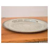 Lot of (2) Vintage 1451-grams (total) Silverplated Round Serving Trays - 15"  by Fales #1779, 12" by W.M. Rogers #161