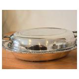Lot of (2) Vintage 1782-grams (total) Silverplated Covered Vegetable Bowls 8" x 11"