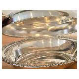 Lot of (2) Vintage 1782-grams (total) Silverplated Covered Vegetable Bowls 8" x 11"
