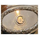 Lot of (2) Vintage 1782-grams (total) Silverplated Covered Vegetable Bowls 8" x 11"