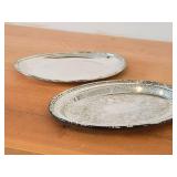 Lot of (2) Vintage 456-grams (total) Silverplated Serving Plates 9" x 6" (oval)