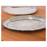 Lot of (2) Vintage 456-grams (total) Silverplated Serving Plates 9" x 6" (oval)