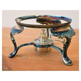 Vintage 980-grams Silverplated Carafe / Chafing Dish Stand 4" x 8" with Alcohol / Oil Burner