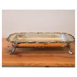 Vintage 2630-grams Silverplated Footed Casserole Dish Holder by Towle / Baroque style / 18" x 12" x 4"