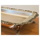 Vintage 2630-grams Silverplated Footed Casserole Dish Holder by Towle / Baroque style / 18" x 12" x 4"