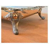 Vintage 2630-grams Silverplated Footed Casserole Dish Holder by Towle / Baroque style / 18" x 12" x 4"