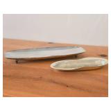 476-grams (total) Baldwin Silverplate Serving Tray 13-3/4"x5"x1-1/2", WMF-IKora (Germany) Silverplated Dish 9-1/4"x5"x1"