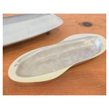 476-grams (total) Baldwin Silverplate Serving Tray 13-3/4"x5"x1-1/2", WMF-IKora (Germany) Silverplated Dish 9-1/4"x5"x1"
