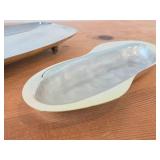 476-grams (total) Baldwin Silverplate Serving Tray 13-3/4"x5"x1-1/2", WMF-IKora (Germany) Silverplated Dish 9-1/4"x5"x1"