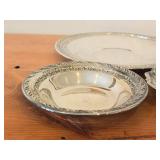 Lot of (3) 590-grams (total) Silverplated Dishwares by Wallace - 10" Plate #6543, 6-1/2" x 5" Oval Footed Scalloped Edge Dish, 6-1/2" Round Bowl
