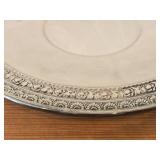 Lot of (3) 590-grams (total) Silverplated Dishwares by Wallace - 10" Plate #6543, 6-1/2" x 5" Oval Footed Scalloped Edge Dish, 6-1/2" Round Bowl