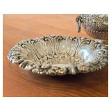 Lot of (3) Vintage 442-grams (total) Silverplated - Gorham Repousse Bonbon Bowl 5"D, Italian Coaster 4"D, F.B. Rogers Monteith Pedestal Bowl w/ Ring Handles 5" x 3-1/2"