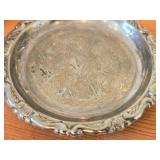 Lot of (3) Vintage 442-grams (total) Silverplated - Gorham Repousse Bonbon Bowl 5"D, Italian Coaster 4"D, F.B. Rogers Monteith Pedestal Bowl w/ Ring Handles 5" x 3-1/2"