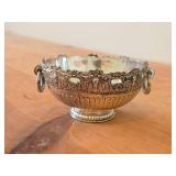 Lot of (3) Vintage 442-grams (total) Silverplated - Gorham Repousse Bonbon Bowl 5"D, Italian Coaster 4"D, F.B. Rogers Monteith Pedestal Bowl w/ Ring Handles 5" x 3-1/2"