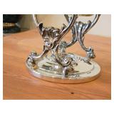 Vintage 984-grams Silverplated Tilting Gravy Bowl by Zinn with Warming Stand