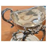 Vintage 984-grams Silverplated Tilting Gravy Bowl by Zinn with Warming Stand