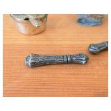 Vintage 144-grams (total) (2) Vintage Silverplated Needle/Toothpick Holders, (1) Vintage Silverplated Hen Shaped Salt/Spice Box, (1) Silverplated Bird Décor